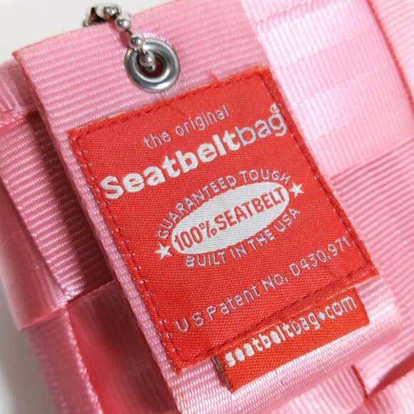 HARVEY'S Seatbelt Purse Small Pink Clutch 8" - Picture 4 of 8